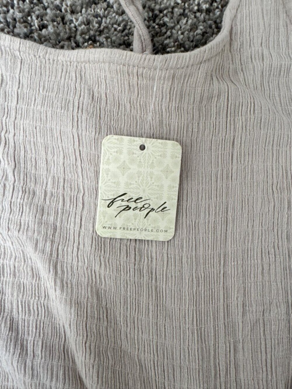 Free People Stone Cold Midi Dress Womens S Beige Textured Tie Front NWT - Picture 5 of 11